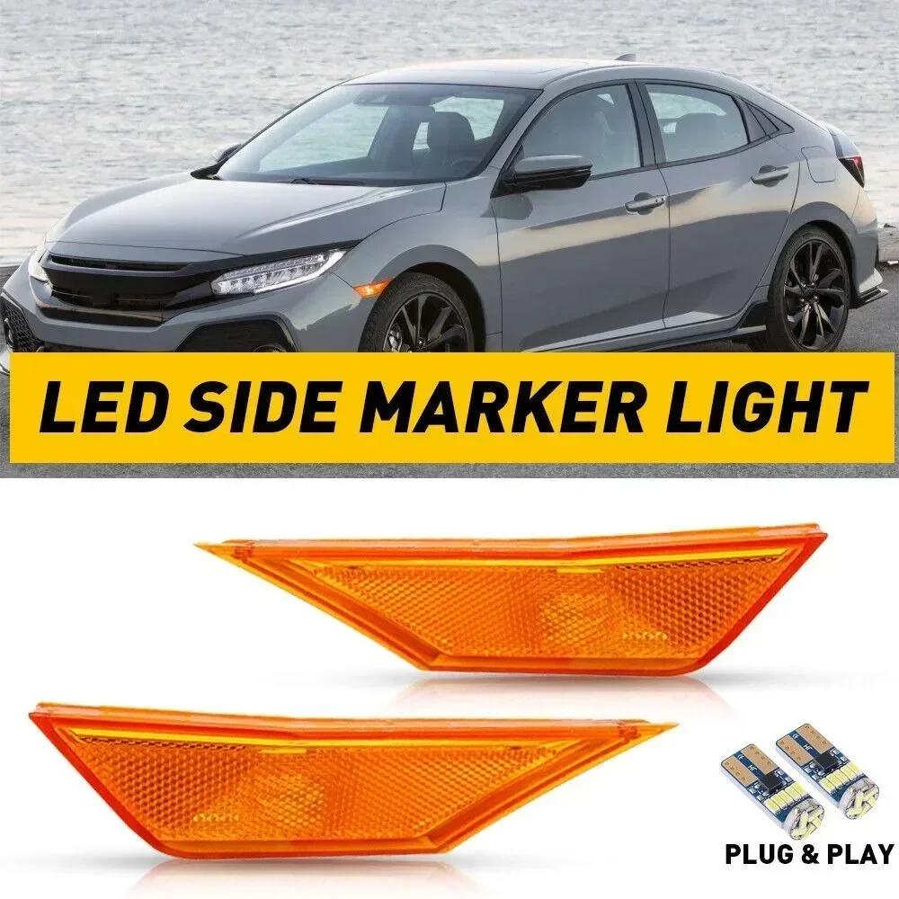 2 peças Luz de Seta para Carro para Honda Civic 2016-2025 IP68 À Prova d'Água Seta Luz de Largura Modificado Preto com Lâmpada LED