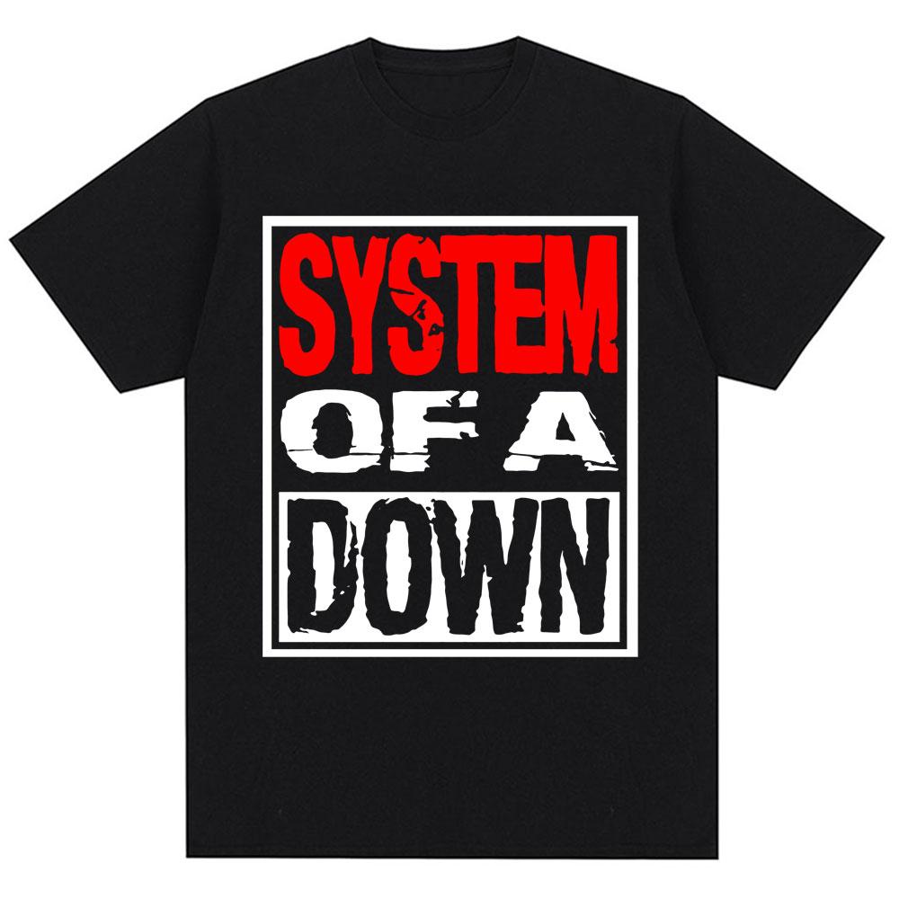 Rock Band System Of A Down Graphic T Shirts Unisex Unisex Vintage Alternative Metal Music Male Tshirts Fashion Cotton Loose T Shirt