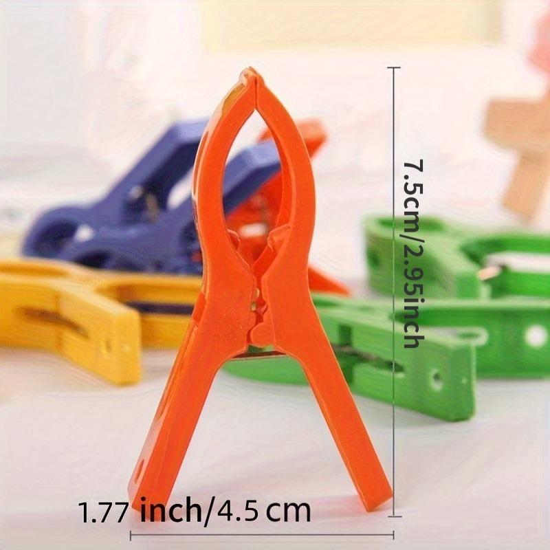 8pcs/set Large Plastic Clothes Pins, Windproof Hanger Clips, Beach Towel Clothes Pins, Spring Clamp, Clothespin