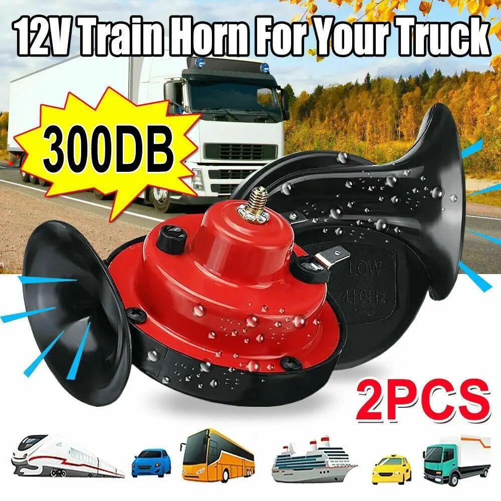 2Pcs Waterproof Loud Car Horn 300DB Air Horns Replacement Kit Motorcycles Speaker  Universal