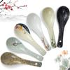 100Pcs Japanese Retro Ceramics Soup Spoons Asian Soup Spoons Japanese Style Rice Spoon Flatware Chinese Serving Spoons Appetizer