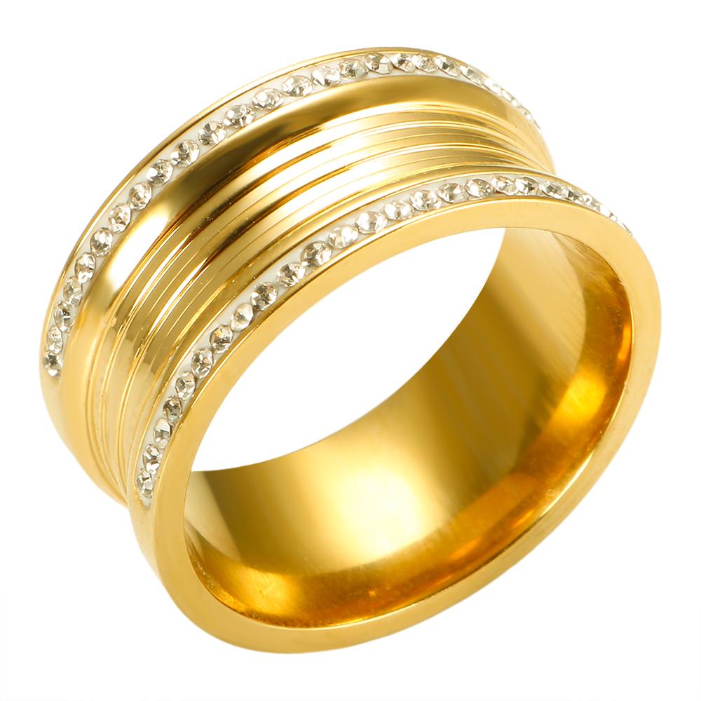 

Кольца JOVO LOVE золотого цвета, кольца на палец со стразами и кристаллами из нержавеющей стали для женщин, модные свадебные украшения, подарки 6