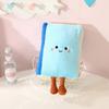 Stationery Plush Toy Smiling Kawaii Face Pencil Book Ruler With Legs Humanoid Doll Decor Plushie Birthday Gift