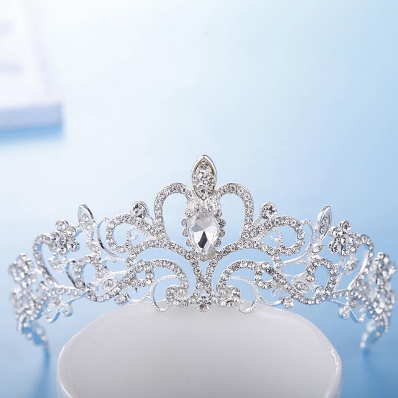 Women Girls Elegant Wedding Bride Crown Headwear Rhinestone Tiaras Cute Gift