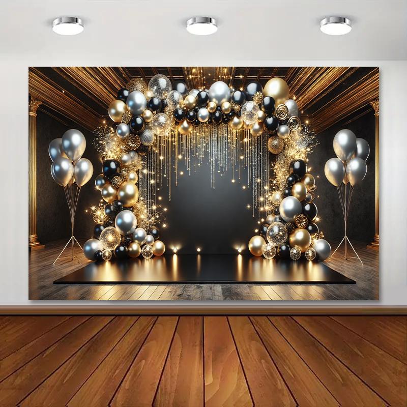2D banner 1 piece balloon garland glitter holiday party celebration photography props room and living room decorations