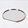 Stainless Steel Mirror Leather Tray Desktop Storage Container Jewelry Display Geometric Circular Storage Tray Cake Plate