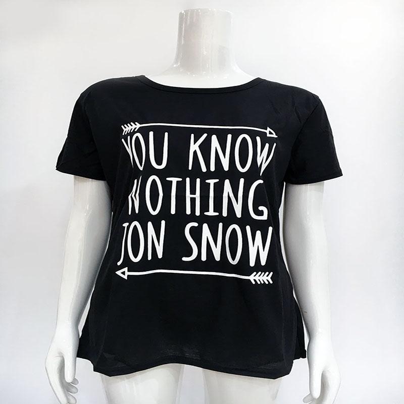 Premium Quality Women T-shirts Game Of Thrones Short Sleeve Letter Design