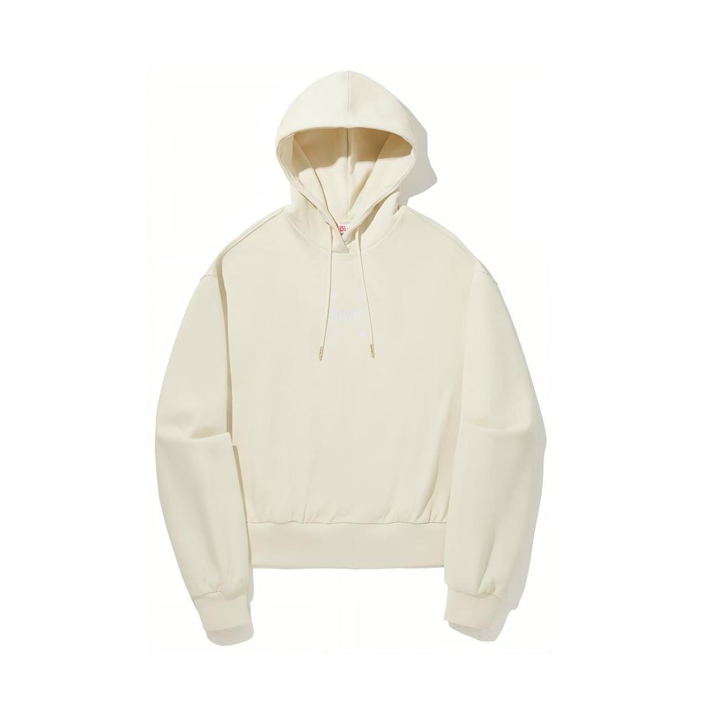 Li Ning X Pleasures Loose Pullover Hoodie Women hoodies Cream-Yellow AWDUF42-2