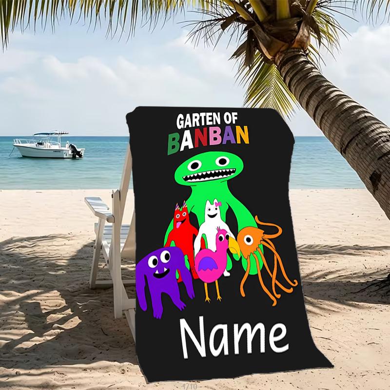 Customizable personalized beach towels Garten Of Banban themed designs.Suitable for the beach, yoga, sports;ideal as beach accessories