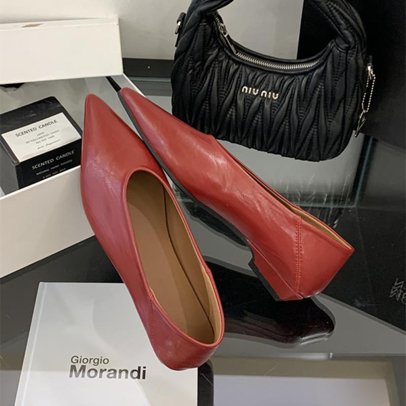 

Мода Bailamos Женские балетки Мода Острый носок Слипоны Женские Элегантные Сандалии Мягкий Плоский каблук Уличные Туфли Платье Mujer 39 красный