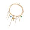 Elegant Beachy Tassels Shell Pendant Necklace Lightweight Alloy Trendy Layering Chain Jewelry For Casual Outfits