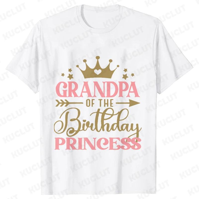 Fashion Birthday Princess Girls Party T-shirt Family Gathering Matching Sibling Tees Kids Adult Clothing Crown Graphic Y2k Tops