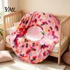 Portable Wrap for Camping Round Food Blanket, Realistic Themed Throw 59 Inch Novelty Waffle Pizza Breathable Warmth Dormitory Burrito Donut Wrap, Soft