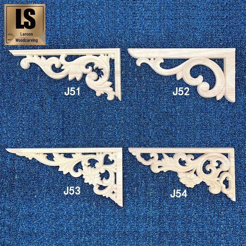 

Carved Wood Art: Right Angle Floral Wall & Doorway Decoration J52, 8x5 cm, 9 g