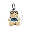 Lovely Pilot Bear Keychain Cute Pendant for Bag and Key Plush Keyring Phone Charm Personalized Animal Decoration