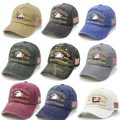 Embroidered Cap Mid-Profile Eagle Cap Baseball Cap Vintage For Commemorative Events Outdoor Activities Patriotic Celebrations