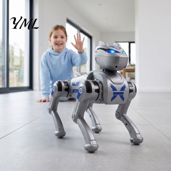 Educational Robot Dog Remote Control Toy, Voice Programmable Smart Electric Interactive STEM Toy RC Mechanical Puppy for Toddlers Boys Girls Robotic
