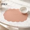Easy Clean Table Mat 2PCS Leather Placemats, with Embossment Design, Waterproof No-Slip Heat Scratch Resistant Placemat Mats, Flexible Foldable