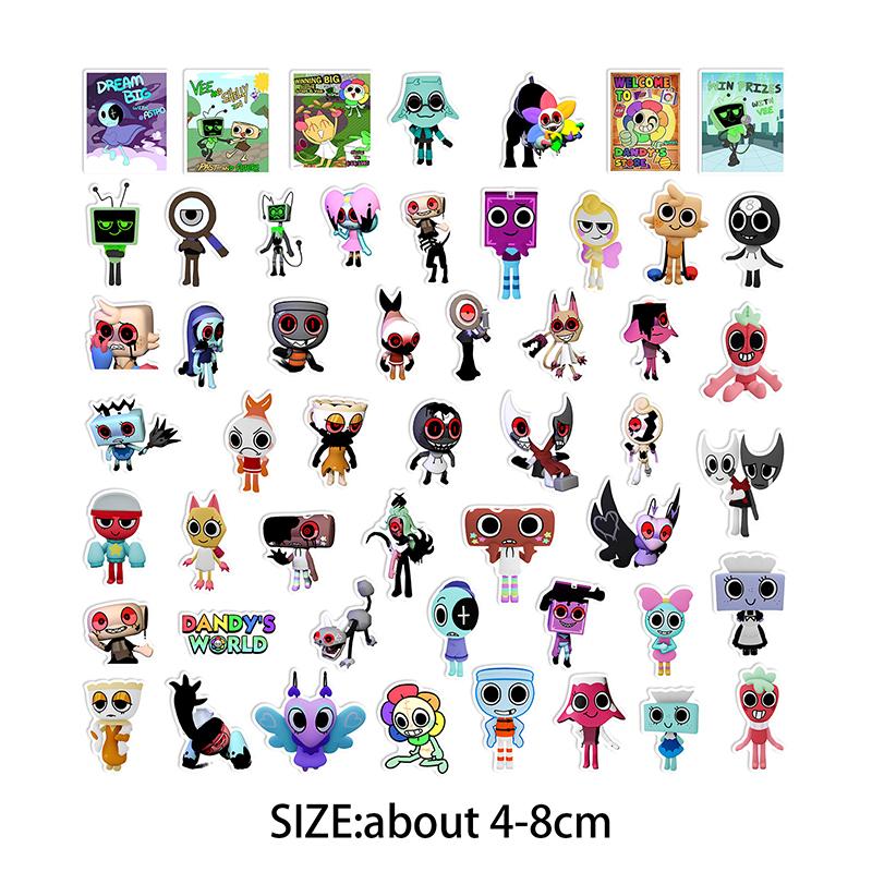 50 Pcs Dandy'S World Stickers Cute Dandy'S Stickers For Laptop And Water Bottle Girl Phone Bike Skateboard Children'S Teens Gift