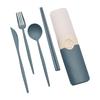 Portable Tableware Set Spoon Fork Knife Chopsticks With Carrying Box For Travel Picnic Camping Wheat Straw Cutlery Set