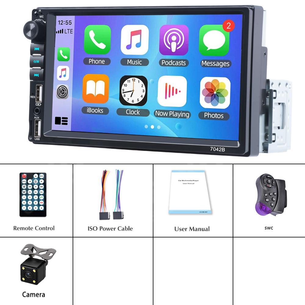Reakosound 1 Din Car Radio 7" Universal Carplay Multimedia Player Android Auto Audio Car Stereo MP5 Bluetooth USB TF FM Camera