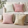 Corduroy Throw Pillowcase Soft Striped Removable Throw Pillow Cover for Easy Care Living Space