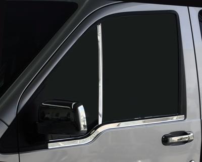 Vertical Molding On the Window (2 Pcs, Stainless Steel) OmsaLine - Italian Stainless Steel for Ford Connect 2006-2009