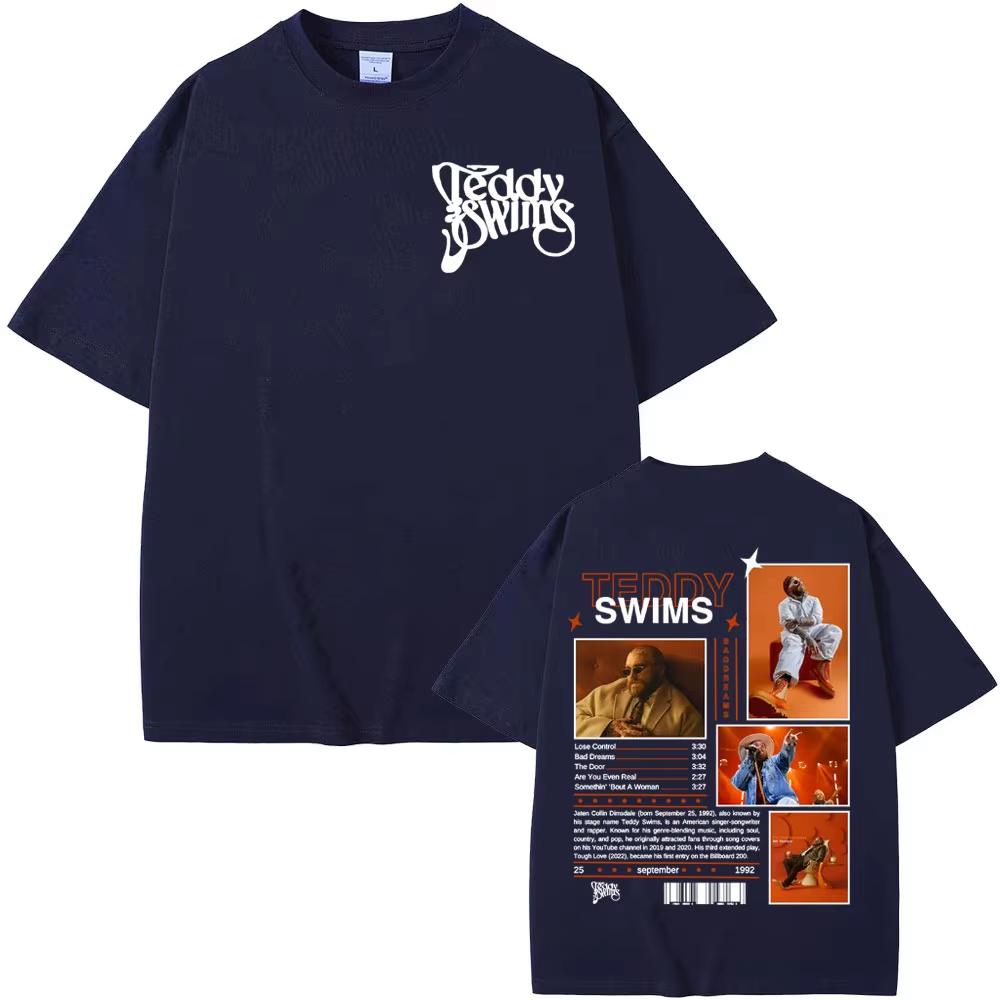 Rapper Teddy Swims Album 2026 Tour Cover T Shirts Unisex Clothing Retro FashionTshirt Hip Hop Punk High Quality T Shirt