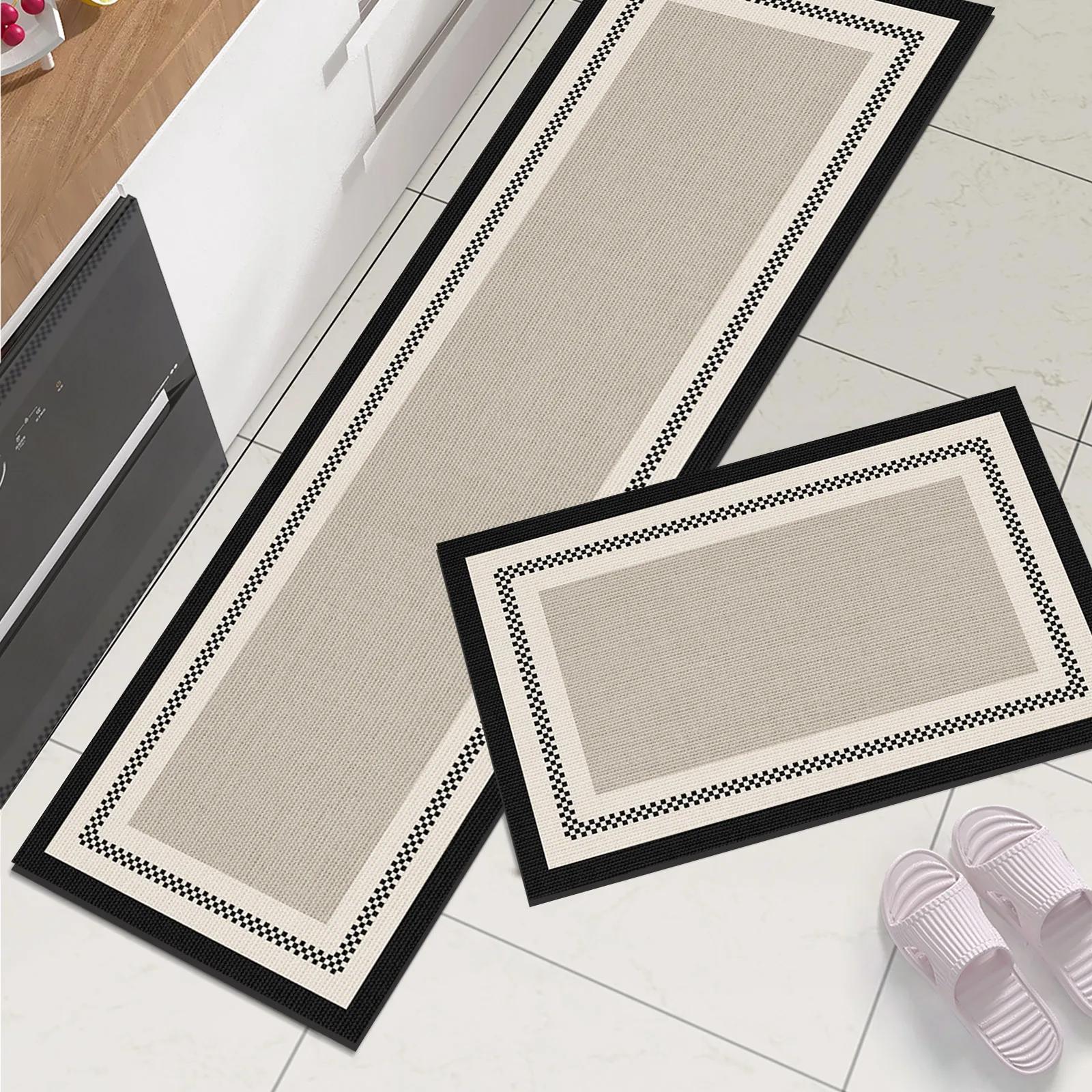 

Two-Piece Kitchen Mat Set Home-Use Rectangular Diatomaceous Earth Carpet Absorbent, Non-Slip Entrance Doormat Home Decor 2PC 40x60 40x120CM