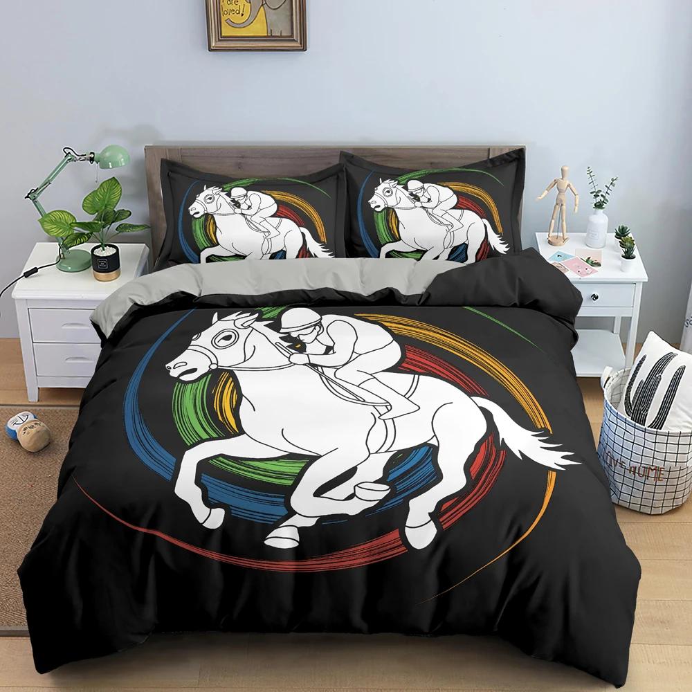 Sport Player King Queen Duvet Cover Skiing Action Bedding Set Teens Adults Extreme Sport Soft Black 2/3pcs Polyester Quilt Cover