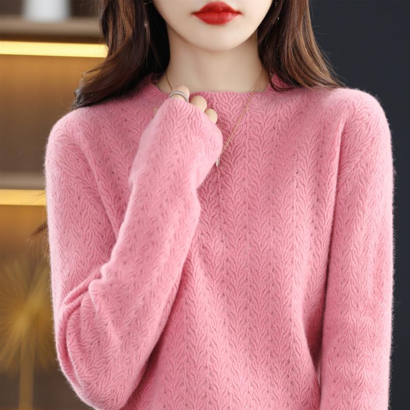 Women's Cashmere Sweater Qinghe Cashmere 30% Cashmere 70% Wool Women's Autumn and Winter Cashmere Sweater Soft and Warm