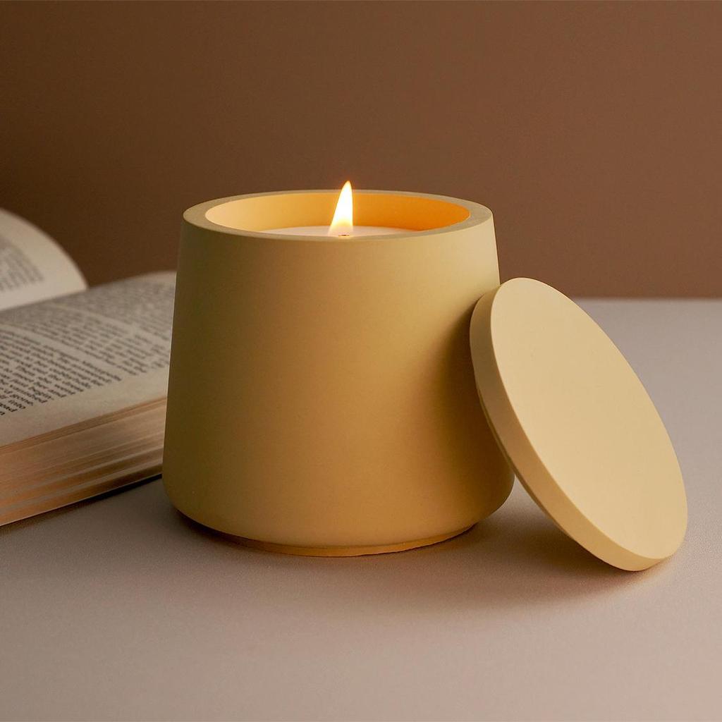 2PCS DIY Handmade Gypsum Cement Flower Aromatherapy Candle Cup Gypsum Storage Jar Mirror Silicone Mold