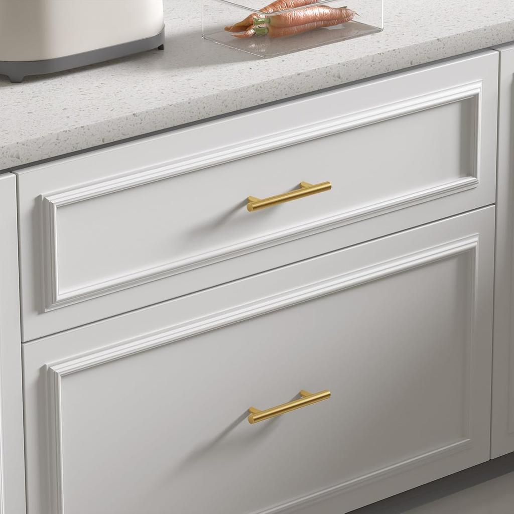 Goldenwarm 30 Pack 3 Inch Gold Cabinet Handles - Gold Cabinet Pulls, Fade-Resistant Surface - Dresser Pulls Kitchen Hardware for Cupboard Furniture