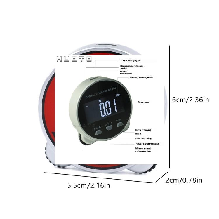 Rechargeable Rolling Rulers LCD Screen Display Auto Lock Function Shockproof Case Upgrades for Architects Contractors
