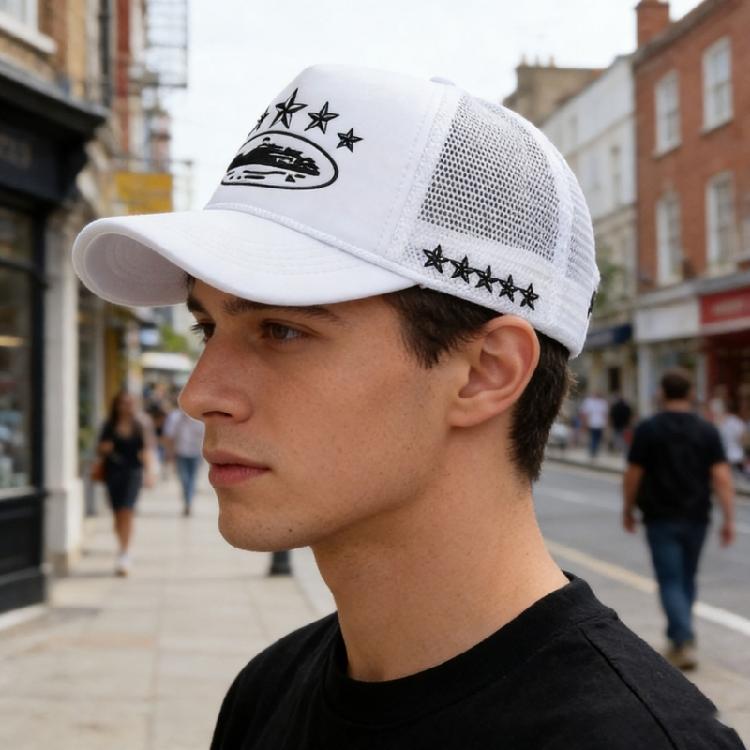 Trendy Adjustable Baseball Hat Cotton Sun Hat with Embroidery Pentagrams For Adult and Teens Daily Sport Activity Wear