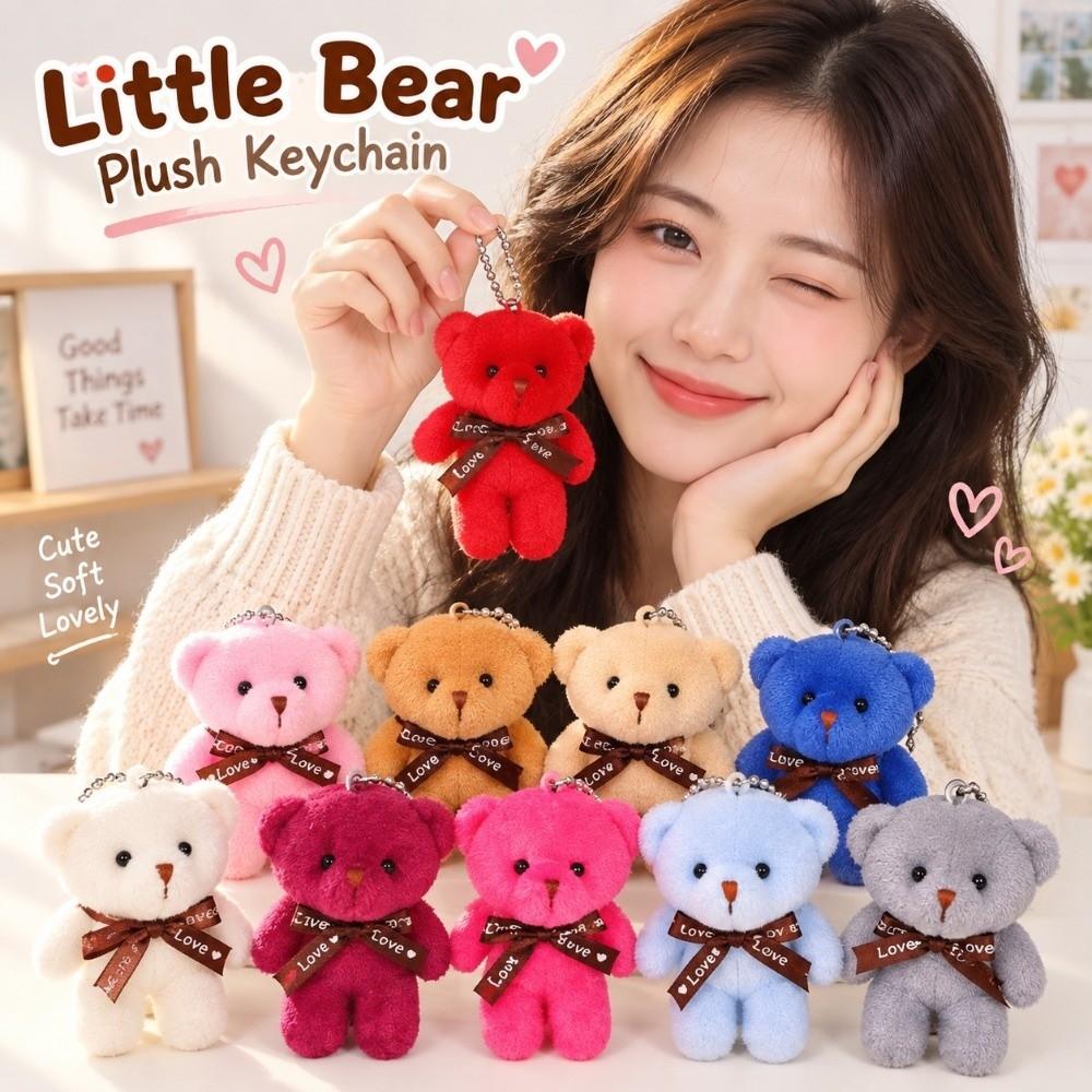 10Pcs Cartoon Animal Little Bear Plush Toy Stuffed Bear Plush Dolls Holiday Gift