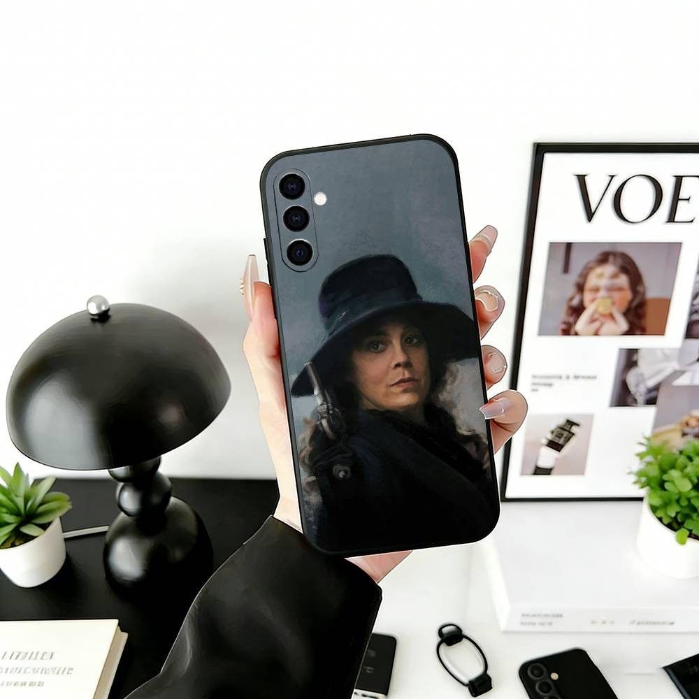 P-B-Polly Gray Phone Case For Samsung Galaxy A73,A72,A71,A70,A53,A52,A51,Soft Silicone Black Cover