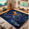 Octopus Sea Life Theme Crystal Velvet Floor Rug Personalized Custom Name Text Warm Carpet Home Decoration