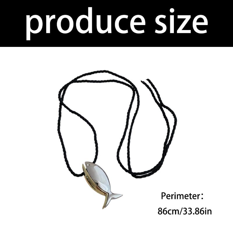 Chic Fish Symbol Necklace Representing Freedom Minimalist Style Adjustable Rope Chain Enhances Neckline Beauty for Fashionable Women
