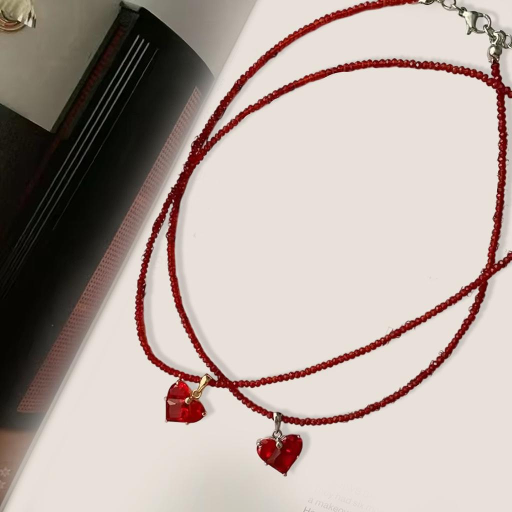 Elegant Heart Shaped Necklace With Cubic Zirconia Accent Special Gifts for Anniversary Valentines Day Casual Wear