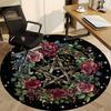 1pc Pentagram Wreath Chair Carpet for Office, Round Non Slip Durable Large Size Office Carpet, Suitable for Office