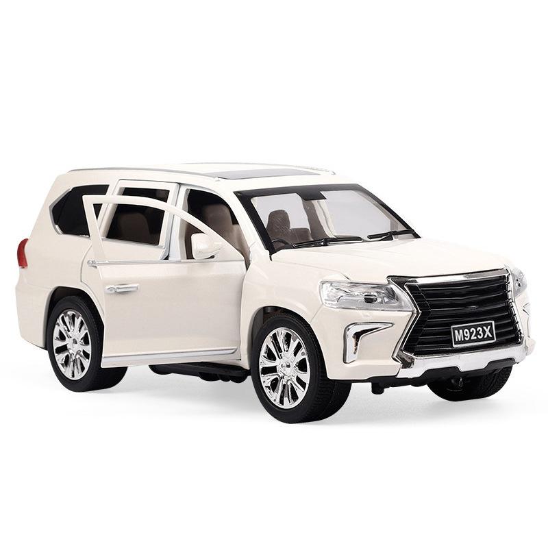 1/24 skala Lexus LX570 odlany model samochodu zabawka, wycofać pojazd zabawkowy z dźwiękiem i światłem dla dzieci maluch chłopcy dziewczęta kolekcja prezentów