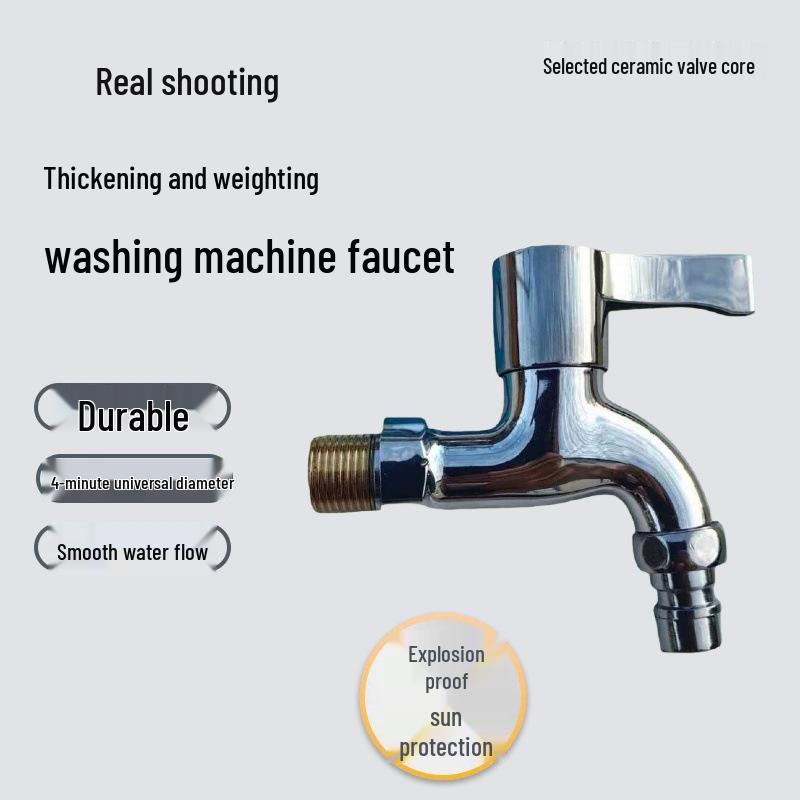 Durable Faucet with Thickened Ceramic Core: Single Handle, Quick-Open, 4-Point, Explosion-Proof, Freeze-Proof, Sun-Proof.