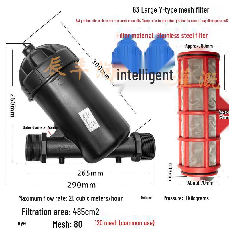 360° Rotating Sprinkler Head with 120 Mesh Filter for Greenhouse Drip Irrigation Systems