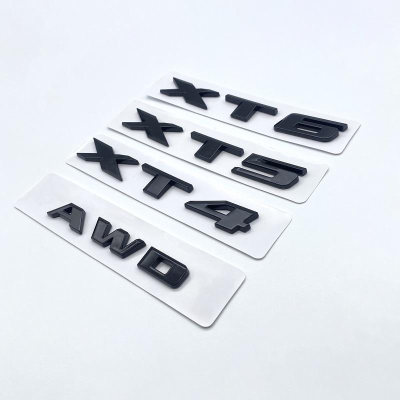 3D Letters Numbers Emblem for Cadillac XT4 XT5 XT6 XTS AWD Car Trunk Lid Nameplate Badge Logo Sticker Chrome Glossy Black