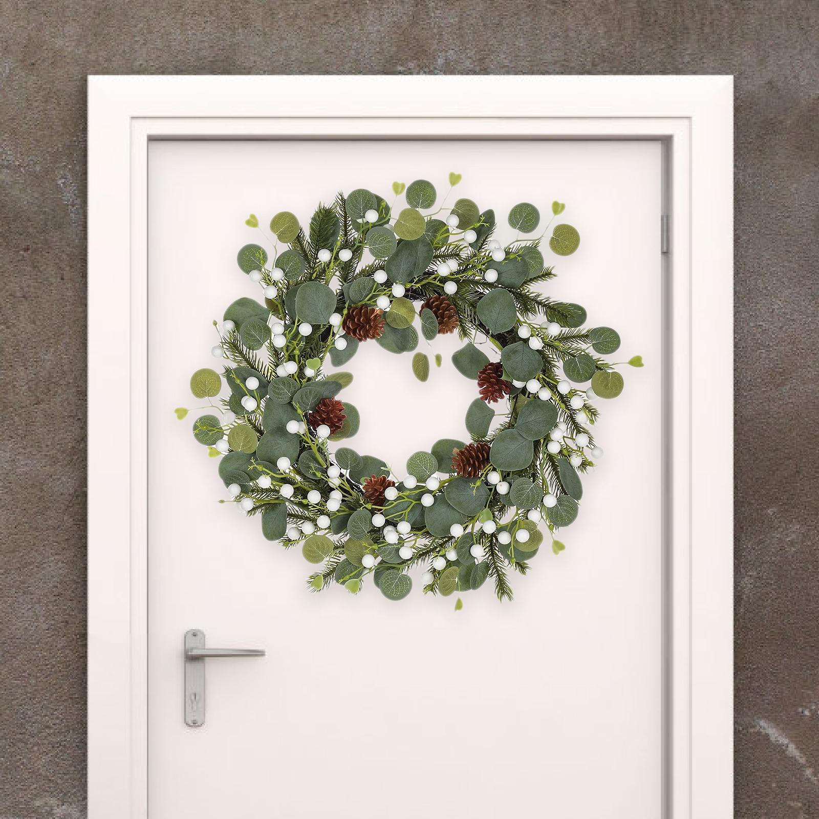 

Декоративный венок для домашнего использования, подарок, искусственная зелень, все сезоны, гостиная, крыльцо White Fruit