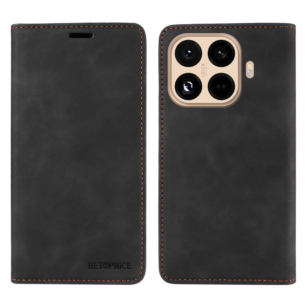 Pro pouzdro Xiaomi 15T Pro BETOPNICE Magnetické zavírání RFID blokující peněženka Stojánek Kožený kryt na telefon