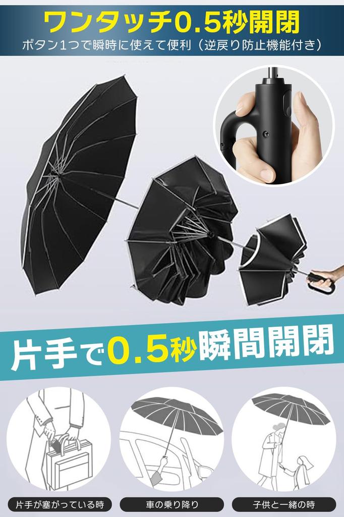New for Automatic Reverse Folding Umbrella with and 10 Reinforced Large Super UV Suitable for Sun and Carabiner Storage Cover Perfect Gift for Men and