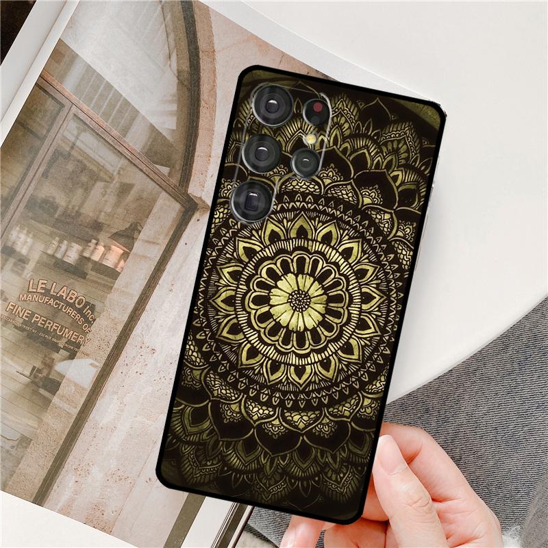 Coque de téléphone Mandala Floral à Fleurs Pour Samsung Galaxy S24 Ultra S9 S10 S20 S22 S21 Plus S23 FE S25 Ultra Protection Complète