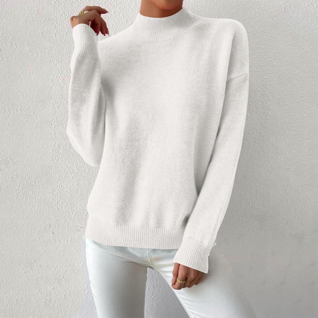 Women's Casual Round Neck Colorblock Pullover Sweater Loose Casual Long Sleeve Contrast Color Top